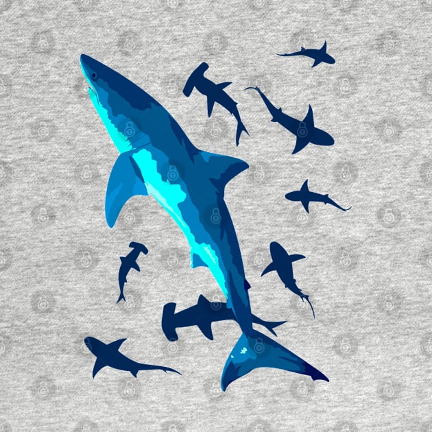Sharks in the Ocean by albertocubatas